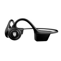Air Open Ear Wireless Bone Conduction Headphones, Lightweight Mixcder ES668 Bluetooth 5.0 Sweatproof Titanium Stereo Headsets with Mic for Sports Running Fitness Driving Cycling Jogging Gym - Black