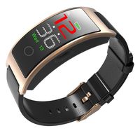 luckyruby CK11C Bluetooth 4.0 Smart Watch Bracelet Blood Pressure Tracker IP67 Waterproof Full Touch Color LCD Smart Bracelet Pedometer Wristband for iOS & Android (Gold)