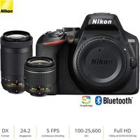 Nikon D3500 24.2MP DSLR Camera w/AF-P 18-55mm VR Lens & 70-300mm Dual Zoom Lens (1588B) - (Renewed)