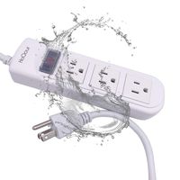 Power Strip, Outdoor Power Strip Weatherproof, Waterproof Surge Protector Electric Shock Proof 6ft Extension Cord 3 Outlets for Cruise Ship Office Garden Home Kitchen White