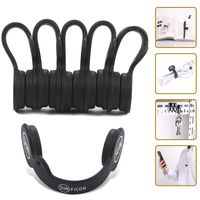 SUNFICON Black Cable Organizers, Magnetic Cable Clips Earbuds Cord Organizers Bookmark Whiteboard Noticeboard Fridge Magnets Keychain Headphone Cable USB Charging Cord Manager, 5 Pack