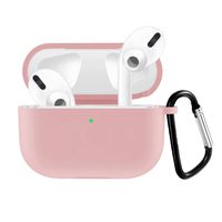 QIENGO Compatible for Airpods Pro Silicone Case Cover with Keychain, Scratchproof & Shockproof Protective Cover Compatible for Airpod Pro/Airpods 3, Front LED Visible