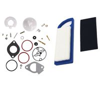 DEF 796184 Carburetor Overhaul Rebuild Kit with 697014 Air Filter for Briggs & Stratton Lawn Mower Tractor