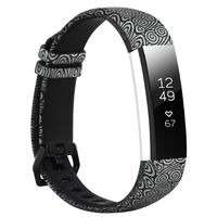 Tkasing for Fitbit Alta/Alta HR Wristband with Metal Clasp for Fitness Activity Tracker, Silicon Wrist Bands Replacement Accessories for Fitbit Alta/Alta HR(no Tracker) (Pattern09, Free Size)