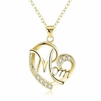 Mom Necklaces,Hemlock Mother Love Heart Pendant Necklaces Diamond Crystal Necklaces Jewelry (Gold)