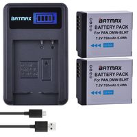 Batmax 2Packs DMW-BLH7 BLH7 DMW-BLH7PP DMW-BLH7E Battery + LCD USB Battery Charger for Panasonic Lumix DMC-GM1, GM1, DMC-GM5, GM5, DMC-GF7, GF7,DMC-GF8,GF9 Cameras