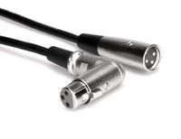 Hosa XFF-115 Balanced Interconnect, Right-angle XLR3F to XLR3M, 15 ft