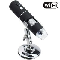 Wireless Digital WiFi USB Microscope 50X To 1000X Magnification Mini Handheld Endoscope Inspection Camera with 8 LEDs with Metal Stand, Compatible with iPhone, iPad, Android Smartphone, Mac, Windows