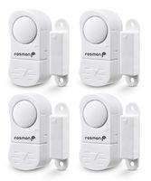 Fosmon Wireless Entry (4 Pack), Alert Alarm Safety System [2 Function 90db Chime/Siren] Burglar Security Sensor for Door, Window, Home, Business, Garage, Airbnb