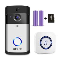 Video Doorbell, GEREE WiFi Smart Wireless Doorbell 720P HD Security Home Camera Real-Time Video and Two-Way Talk, Night Vision, PIR Motion Detection App Control for iOS and Android