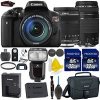 Canon EOS Rebel T6i 24.2MP WiFi Enabled Digital SLR Camera + Canon EF-S 18-135mm IS STM + Canon 75-300mm III Lens + Dedicated TTL Flash + 2pc High Speed 32GB Memory Cards + 9pc Accessory Kit