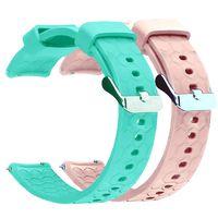 RuenTech Compatible with Fossil Gen 4 Venture HR 18mm Silicone Replacement Sport Straps Soft Wristbands for Fossil Q Venture Gen 4 / Gen 3 Smartwatch (Teal and Pink)