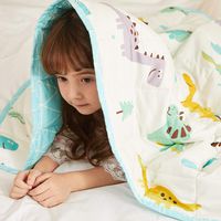 Hiseeme Weighted Blanket for Kids (7lbs, 41''x60'', Single Size) Small Pockets - Breathable Cotton with Glass Beads (Dinosaur)