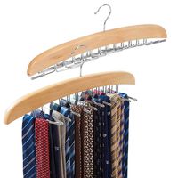 EZOWare [2-Pack Tie Belt Hangers, Adjustable 24 Clip Racks Holder Hook Hanger for Closet Organizer Storage - Beige