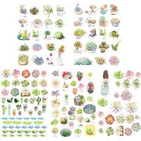 5 PCS Lively Plants DIY Photo Album Diary Luggage Book Phone Stickers