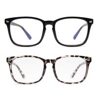 IFHTech Blue Light Blocking Glasses, Anti Eye Strain Headache (Sleep Better),Computer Reading Glasses UV400 Transparent Lens (Black&Leopard)