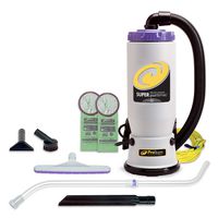 ProTeam Backpack Vacuums, Super QuarterVac Commercial Backpack Vacuum Cleaner with HEPA Media Filtration and Telescoping Wand Tool Kit, 6 Quart, Corded