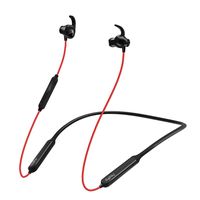 dyplay Active Noise Cancelling Bluetooth Headphones ANC Wireless Neckband Earbuds with Magnets IPX5 Waterproof 15 Hour Playtime - Sports Earphones with Inline Mic Strong Bass (red)