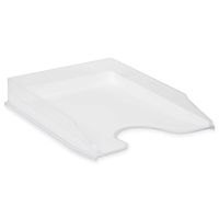 HomeCrate Modern Desk Organizer Stackable Letter Tray, Set of 4 - Clear/White