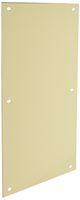 Rockwood 70E.3 Brass Standard Push Plate, Four Beveled Edges, 16" Height x 6" Width x 0.050" Thick, Polished Clear Coated Finish