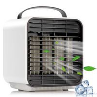 Personal Evaporative Air Conditioner Fan, Portable Space Air Cooler, Desktop Fan, USB Rechargeable Battery Mini Air Circulator Quiet for Home Bedroom Car Office Outdoor Camping