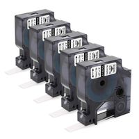 Replace DYMO 18055 1/2'' Rhino Industrial Heat Shrink Tube Labels, 1/2-inch Tube for DYMO Rhino 1000 4200 5200 5000 6000 Label Makers, Black on White, 1/2'' (12mm) x 4.9' (1.5m)