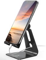 Adjustable Cell Phone Stand, Lamicall Phone Stand: [Update Version] Cradle, Dock, Holder Compatible with iPhone Xs XR 8 X 7 6 6S Plus SE 5 5S 5C Charging, Accessories Desk, Android Smartphone - Black