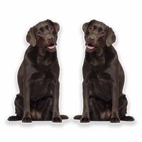 2 x 10cm/100mm Chocolate Labrador Vinyl Sticker Decal Laptop Car Travel Luggage Label Tag #9634