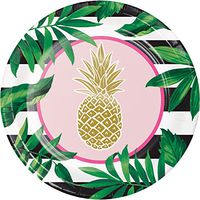 Golden Pineapple Paper Banquet Plates, 24 ct