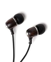 Symphonized Bling Premium Genuine Wood in-Ear Noise-isolating Headphones with Mic and Nylon Cable (Black)