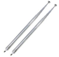 Telescopic Antenna, 7 Sections Stainless Steel Rod Replacement Hobby for AM FM TV Radio GPS,24 inch Length(2Pcs)