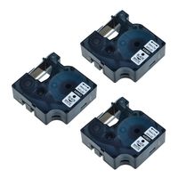 NineLeaf 3 PK Standard D1 Self-Adhesive Polyester Tape Compatible for Dymo 45803 Label Makers 3/4-inch Black Print on White Tape 23ft Cartridge