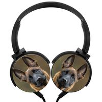 AMAOZNBSTEER Malinois dog Wired Headphones Headsets Foldable Over Ear for Boys Girls Black