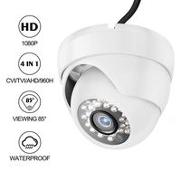 Dericam 1080P@30fps 1920TVL Full HD Dome Security Camera, HDCVI/HDTVI/AHD/960H 4-in-1 Surveillance Camera, IP66 Metal Housing, 24 LEDs/82ft Night Vision, 85°Viewing Angle, AC2MD2, White
