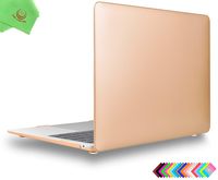 UESWILL Luxury Gold Matte Hard Shell Case Cover for 2018 2019 MacBook Air 13 inch Retina Display & Touch ID & USB-C (Model A1932) + Microfibre Cleaning Cloth, Gold