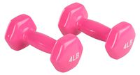 AmazonBasics Vinyl 4 Pound Dumbbells - Set of 2, Pink