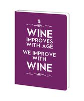 Tree-Free Greetings Improved with Wine Soft Cover Journal, 5.5 x 7.5 Inches, 160 Lined Pages, For Wine Lover, Purple (JR89977)
