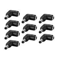 uxcell DC Power Connector 90 Degree Right Angle 5.5mm x 2.5mm Male to 5.5mm x 2.1mm Female Coupler Adapter Converter 10Pcs