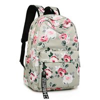 Forestfish Floral School Backpack Bookbags Travel Daypack Laptop Bag for Girls Women, Grey