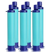 Membrane Solutions Straw Water Filter Survival Filtration Portable Gear Emergency Preparedness Supply for Drinking Hiking Camping Travel Hunting Fishing (Pack of 6)