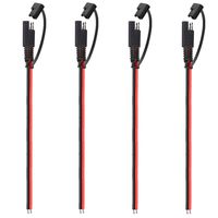4 PCS 12V SAE TO SAE Quick Disconnect Extension Cable With DC Connection Cord Plug 1 Foot 18AWG Gauge,DIY Sae Power Connector,4 pcs Extension Cable+4 pcs Dust Cap