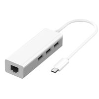 USB C Hub, Dyzeryk 4 in 1 USB Hub USB C Adapter with Ethernet Port, 3 USB 2.0 Ports, for MacBook Pro/Air, ChromeBook, and More USB Type C Devices