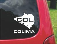 2 (PCS) Colima Mexico Outline Map Stickers Decals (5.5"x5.5")