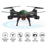 Beebeerun WiFi FPV Quadcopter Drone with Camera Live Video 2.4GHz Headless Mode Altitude Hold One-Key Function VR Headset-Compatible Gravity Induction Damage Resistance (Black Drones with Camera)