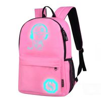 Transer Girls Boys Light Preppy Teenagers Noctilucent Cartoon Oxford School Bags Backpacks (M, Pink)