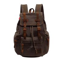 High Capacity Canvas Vintage Backpack - for School Hiking Travel 12-17" Laptop
