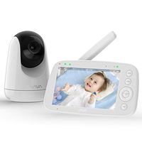 Baby Monitor, VAVA 720P 5" HD Display Video Baby Monitor with Camera and Audio, IPS Screen, 900ft Range, 4500 mAh Battery, Two-Way Audio, One-Click Zoom, Night Vision and Thermal Monitor