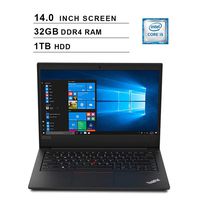 2019 Newest Lenovo ThinkPad E490 14 Inch FHD Laptop (8th Gen Intel Quad Core i5-8265U up to 3.9GHz, 32GB DDR4 RAM, 1TB HDD, Intel UHD Graphics 620, WiFi, Bluetooth, Windows 10 Pro)