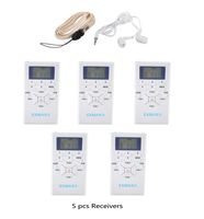 EXMAX 60-108MHz Wireless Portable Pocket DSP FM Stereo Radio Digital Receiver with Mini LCD Clock Earphone for FM Transmitter Tour Guide System Meeting Museum White (5pack)
