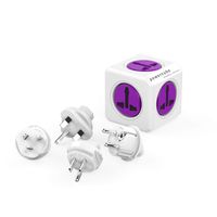 PowerCube ReWirable,5 Outlet Wall Adapter Power Strip with 5 outlets,Bring 4 Travel Plugs Supporting us Standard European Standard British Standard Australian Standard